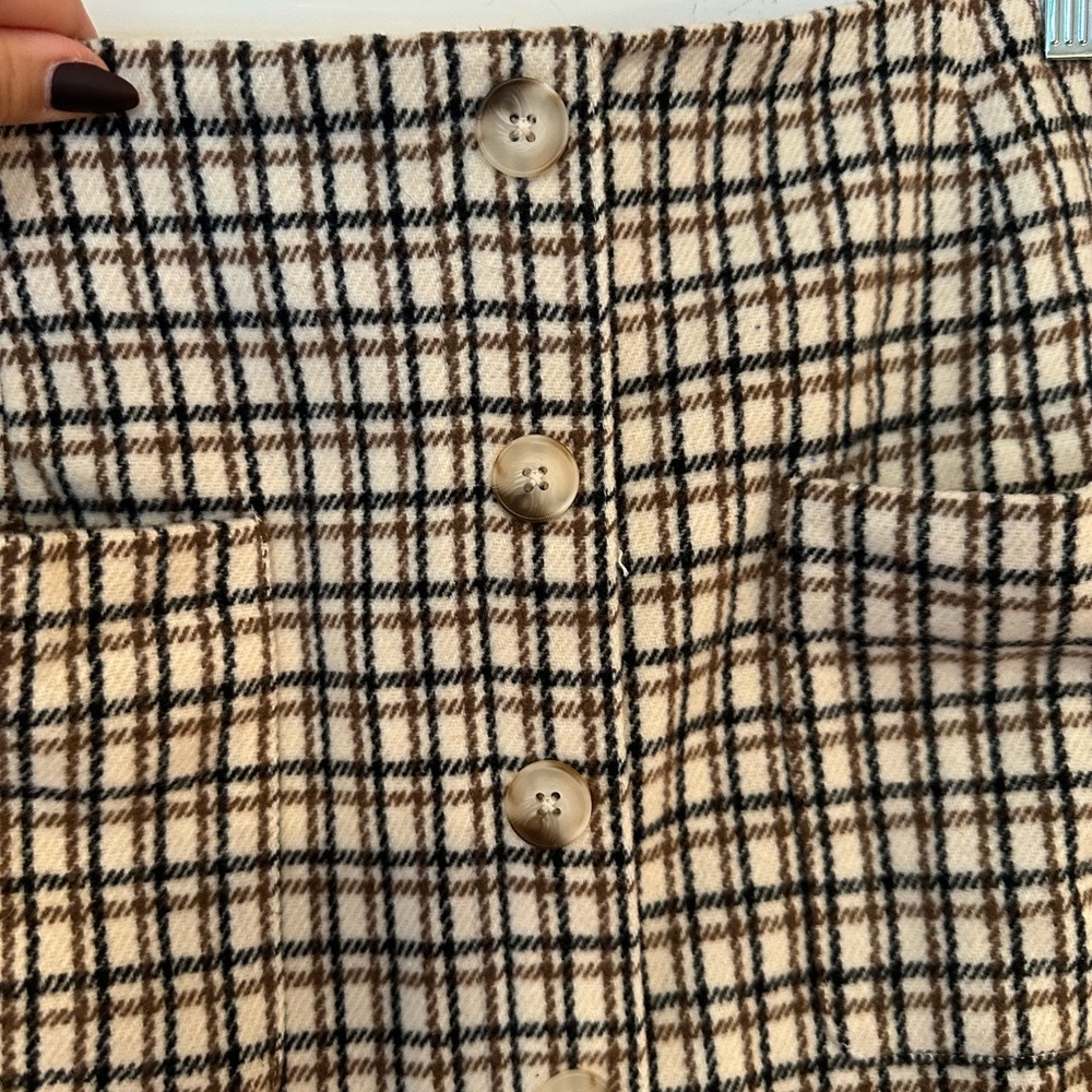 French Connection Plaid Button-Front Mini Skirt N… - image 4